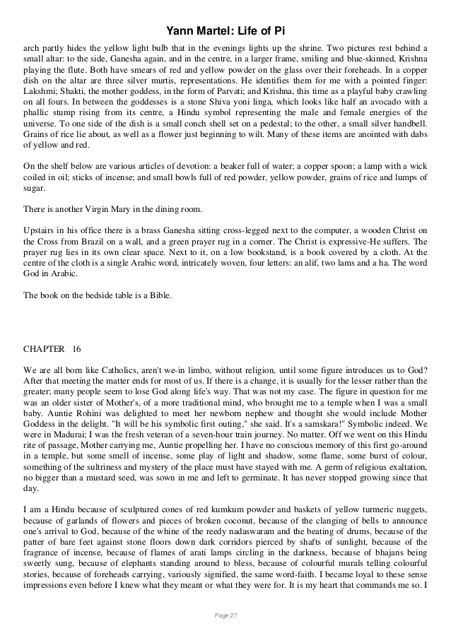 life of pi literary essay pdf